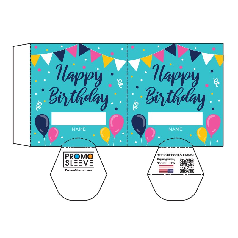 Balloons Birthday Name Drink Sleeves